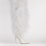 ILKYAZ BOOTS IN WHITE FEATHER
