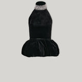 HEMINGWAY PEPLUM TOP IN IMPÉRIAL NOIR