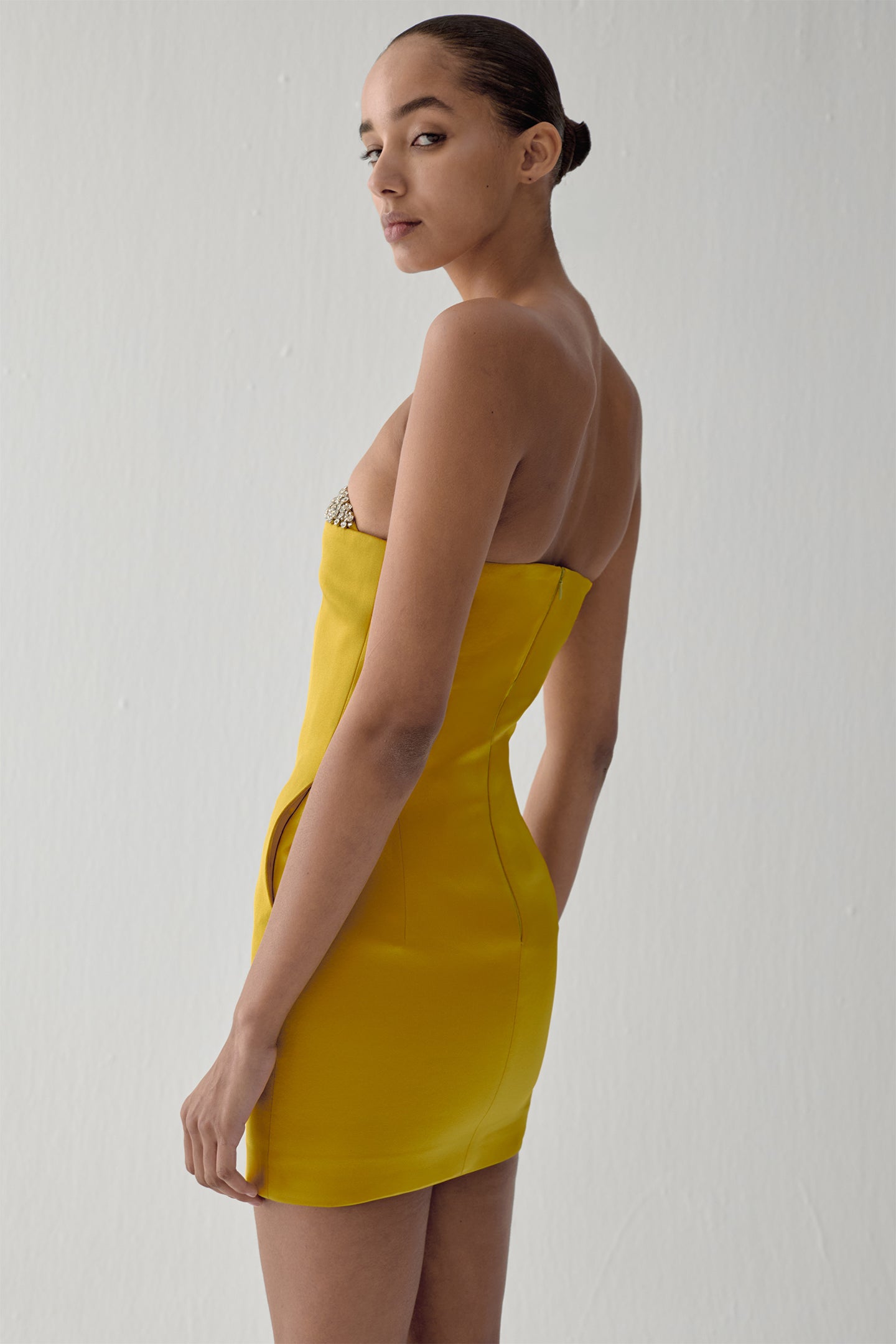 Arka Görsel - NOÉLIE STRAPLESS MINI IN BURNT OLIVE