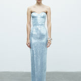 MONIQUE STRAPLESS IN SPARKLING AZURE