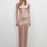 CATROUX TOP IN ROSE SMOKE
