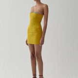 NOÉLIE STRAPLESS MINI IN BURNT OLIVE