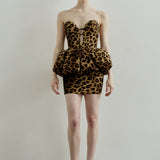 LIA PEPLUM MINI IN SAUVAGE