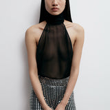 LOULOU TOP IN BLACK CROW